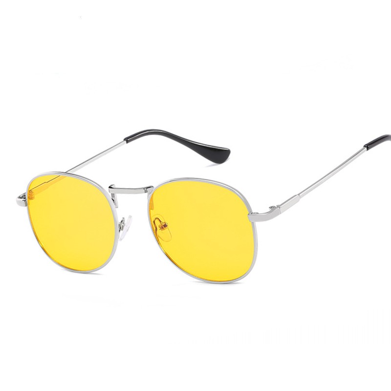 Gafas de ordenador redondas resistentes a la radiación para hombre, gafas para mujer Geek antirayas azules, gafas para Gaming Freak Eye Protection, montura amarilla para lentes