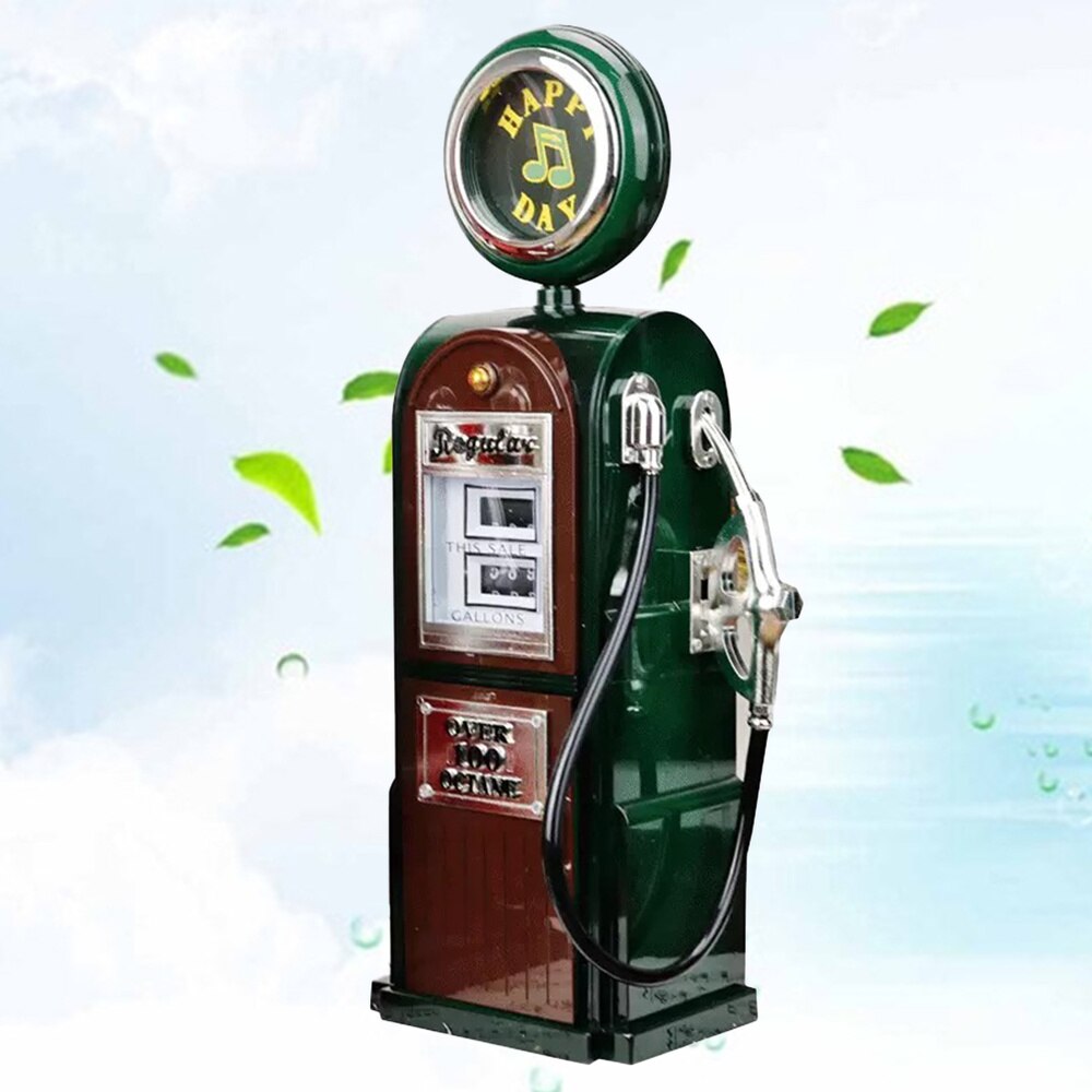 Caja de gasolinera Vintage creativa, caja de Melody, decoración de escritorio para Bar, restaurante, Hogar (verde): Default Title