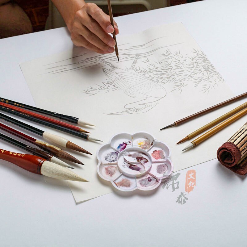 Chinese Calligraphy Brush Set Kanji Japanese Sumi Painting Drawing Artist Writing Brushes Roll-up Bamboo Brush Holder Pen Bag