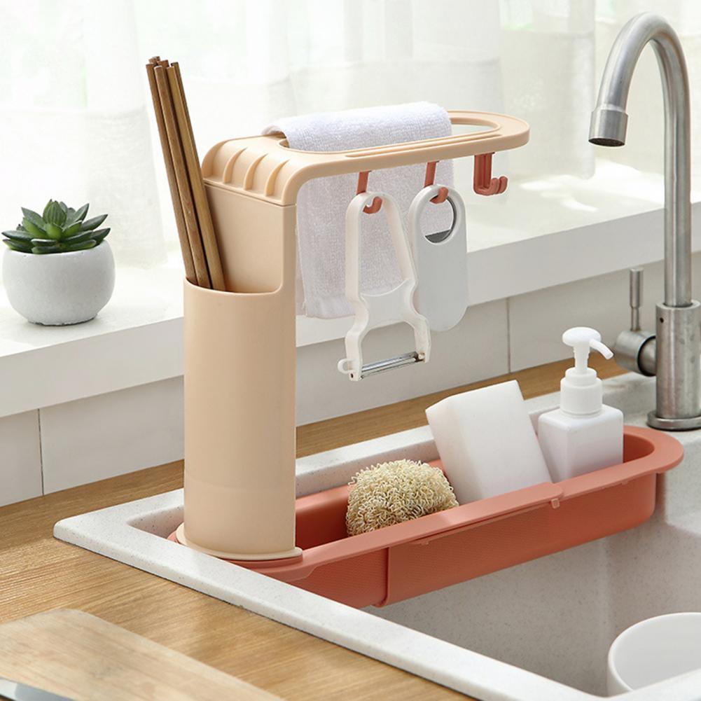 4 Colors Useful Dish Drying Rack Dish Drain Shelf Scalable for Washroom