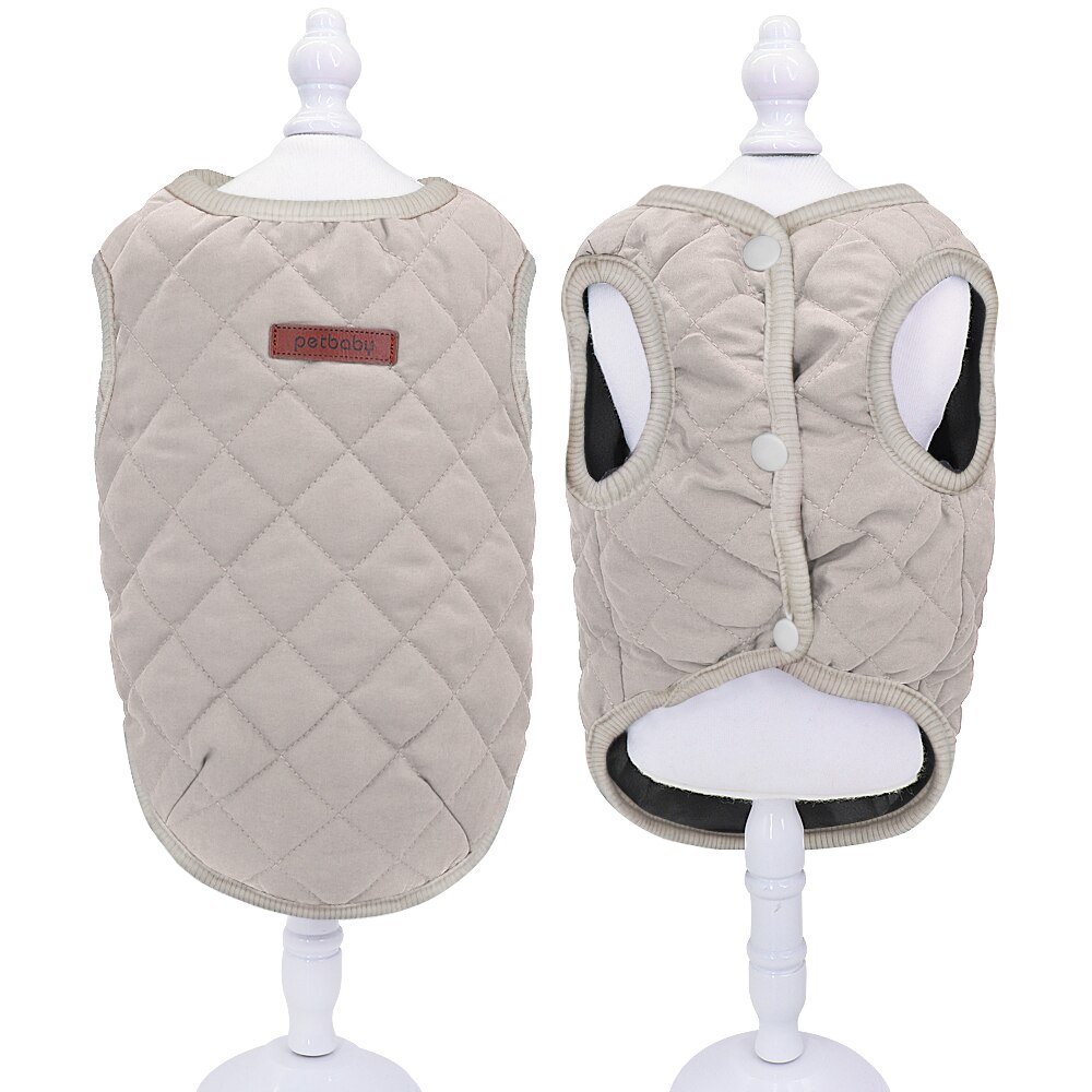 Hond Winter Kleding Franse Bulldog Jas Warm Puppy Kat Kleding Huisdier Kleding Hond Vest Outfit Voor Kleine Middelgrote Honden Chihuahu: Beige / L