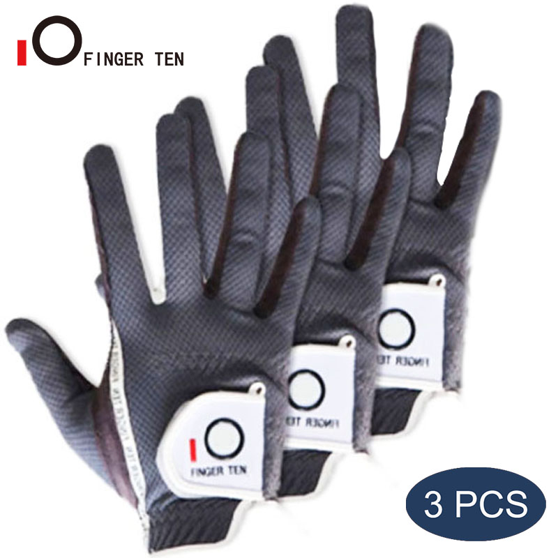 Linkerhand Rechterhand Golf Handschoenen Mannen 3 Stuks Prestaties Mesh Antislip Zachte Micro Ademend Zwart Grijs Groen Handschoen