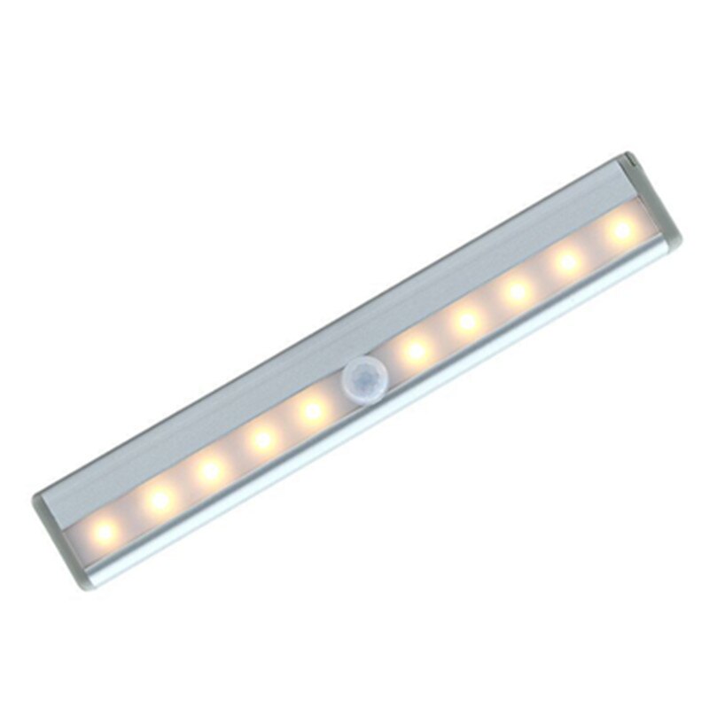 Motion Sensor Nachtlampje Drinkbaar 10 Led Kast Verlichting Batterij Aangedreven Draadloze Kast Ir Infrarood Bewegingsmelder Wandlamp