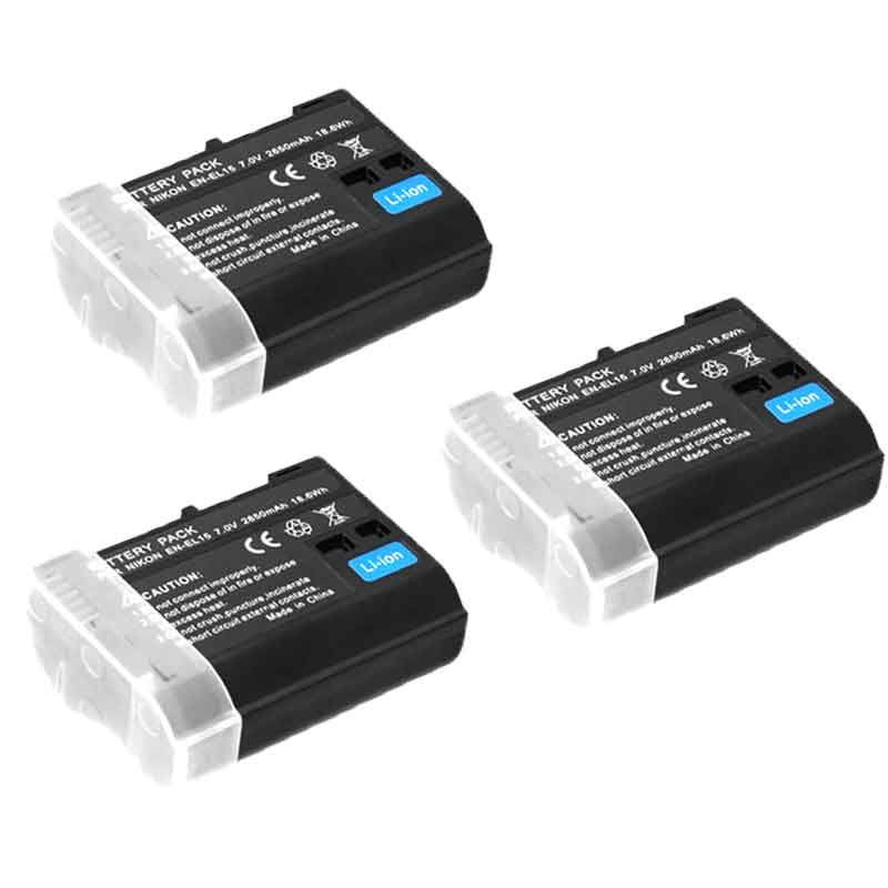 2650mAh EN-EL15C EL15C EN EL15A EN EL15 Batterie pour Nikon Z5, Z6, Z6 II, Z7, Z7II D780, D850, D7500, D500, D600: 3battery