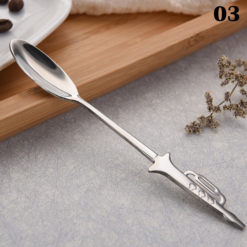 Cuchara creativa de acero inoxidable con forma de instrumento Musical, cuchara con mango de símbolo Musical, utensilios para beber café, vajilla: 03