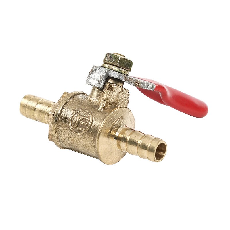 6mm-14mm Hose Barb Inline Brass Water Oil Air Gas Fuel Line Shutoff Ball Valve Pipe Fittings