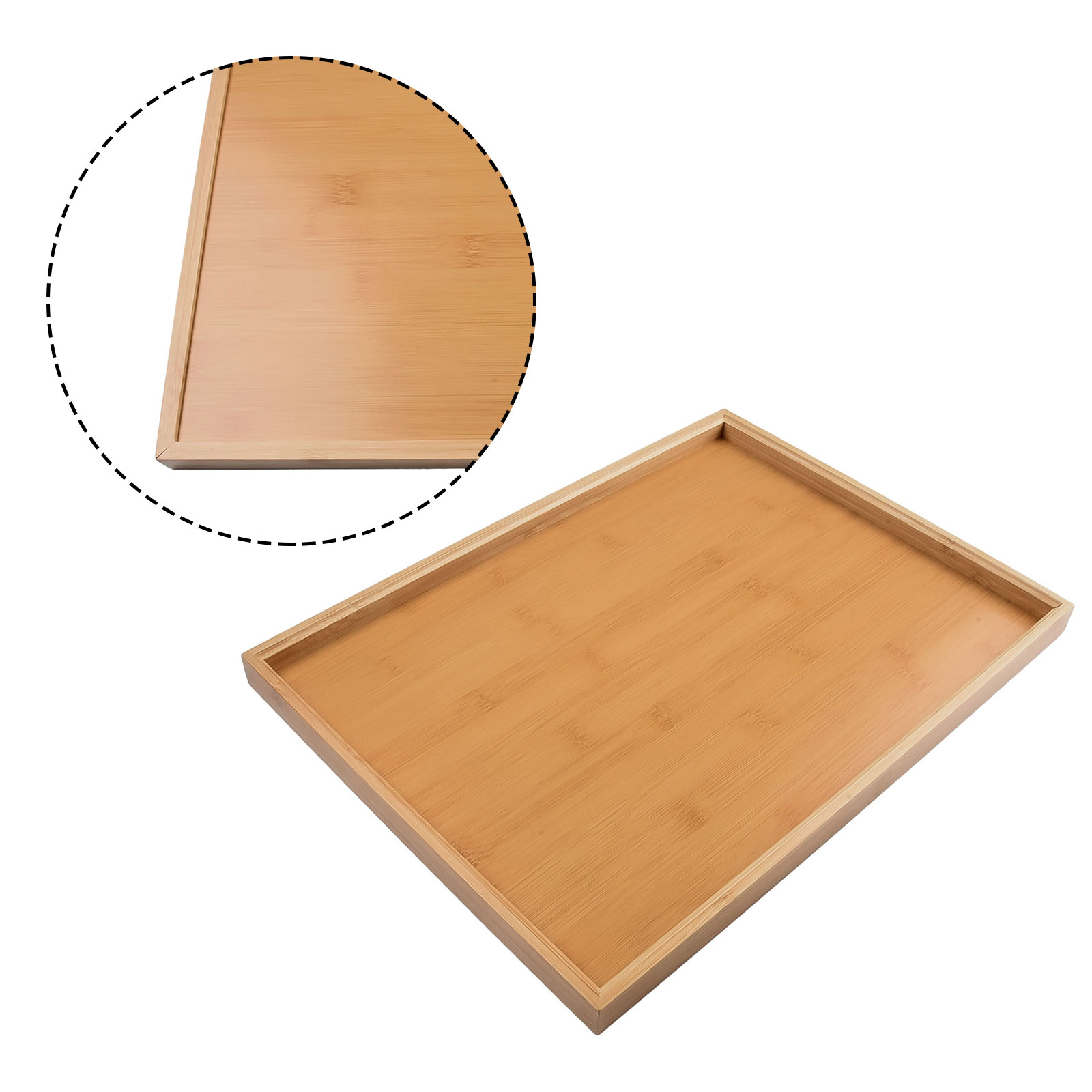Bandeja para servir Rectangular de madera de bambú, bandejas para tazas de té, vajilla, bandeja de comida, bandeja de almacenamiento para cocina, , barra de té