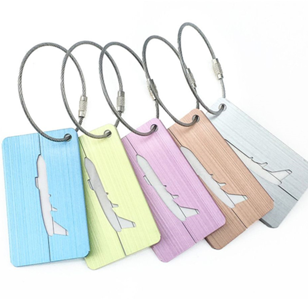 Draagbare Bagage Tags Aluminium Tag Koffer Id Naam Adres Houder Vliegtuig Bagage Boarding Label Kaart Reizen Accessoires