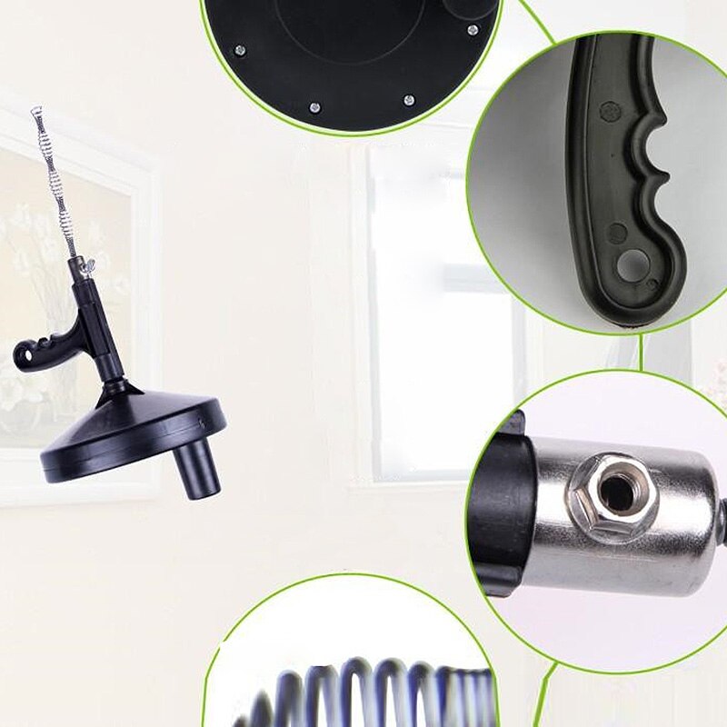 Shower Drain Auger Plumbing Snake Pipe Cleaner Plumber Toilet Snake Auger 1/4 x 13 inch for Bathroom Toilet Kitchen Sewer Sink