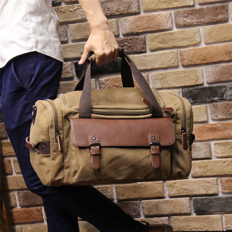 Mannen Canvas Reisbagage Tas Grote Capaciteit Schouder Handtas Crossbody Reizen Plunjezakken Vrouwen Duffle Handtas