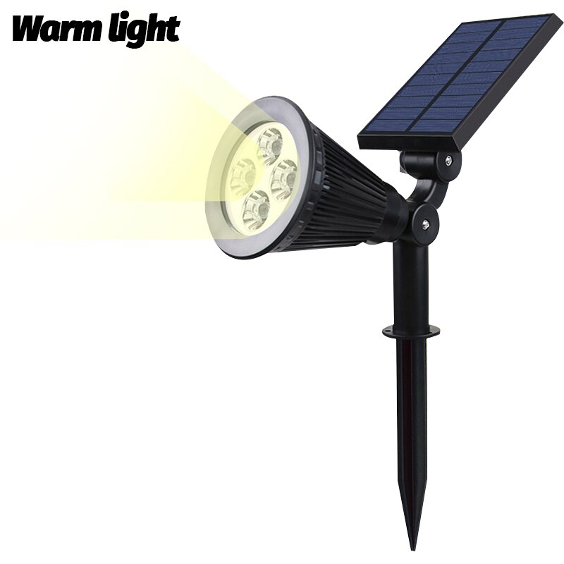 Solar Outdoor Spotlight Landscape Yard Decor Lawn Lamps IP65 Garden Lighting LED Spot Light Home Courtyard Street Light: warm light / 1pcs
