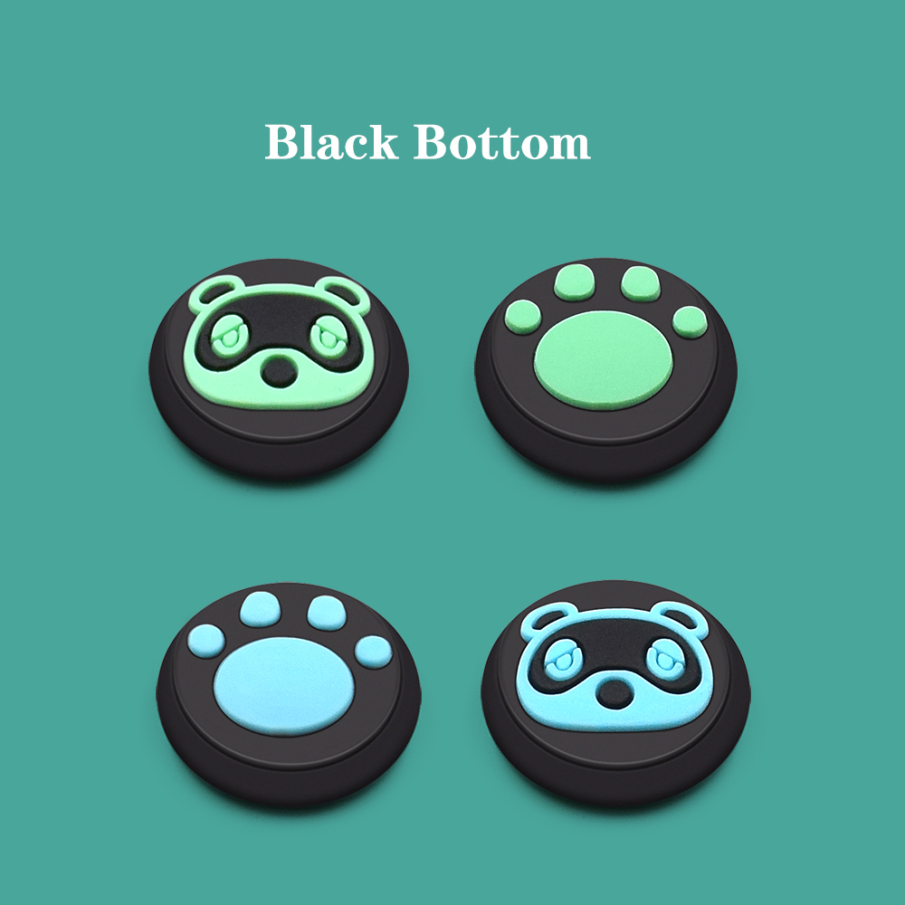 Animal Crossing Thumb Grip Stick Caps For Nintendo Switch/Lite Joystick Cover Cute Black Green Joycon Button Cases Accessories: Green