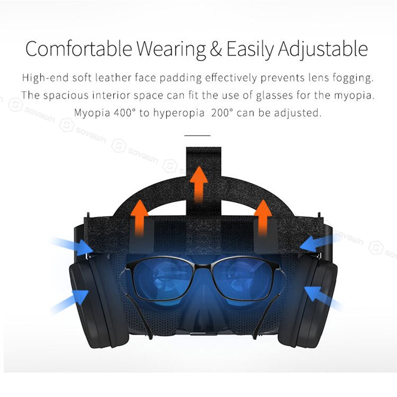 Bobo vr  z6 trådløs bluetooth 3d briller virtual reality til smartphone fordybende stereo vr headset pap til iphone android