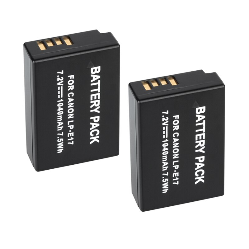 Camera Battery LP E17 LPE17 LP-E17 for Canon EOS 200D M3 M6 750D 760D T6i T6s 800D 8000D Kiss X8i 1040mAh Batteries: 2Battery