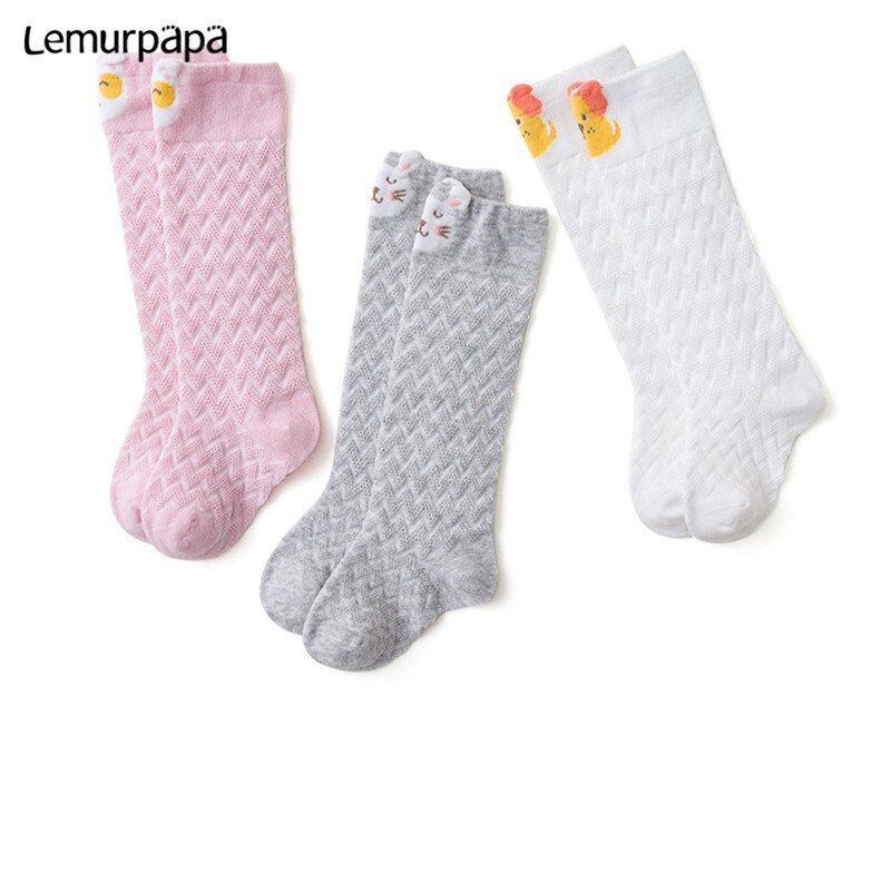 Girls Knee Baby Stockings Kids Summer Mesh Cartoon Baby Stocking Cotton Soft Elastic Girl Child Stocking Breathable Knee