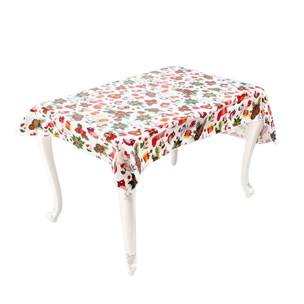Disposable Merry Christmas Rectangular Printed PVC Cartoon Tablecloth 110*180cm Table Cloth Christmas Decoration PVC Tablecloth