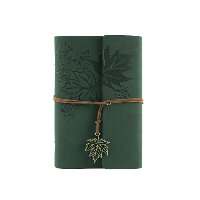 Leather Writing Journal Notebook, Classic Spiral Bound Notebook Refillable Diary: Green / A6