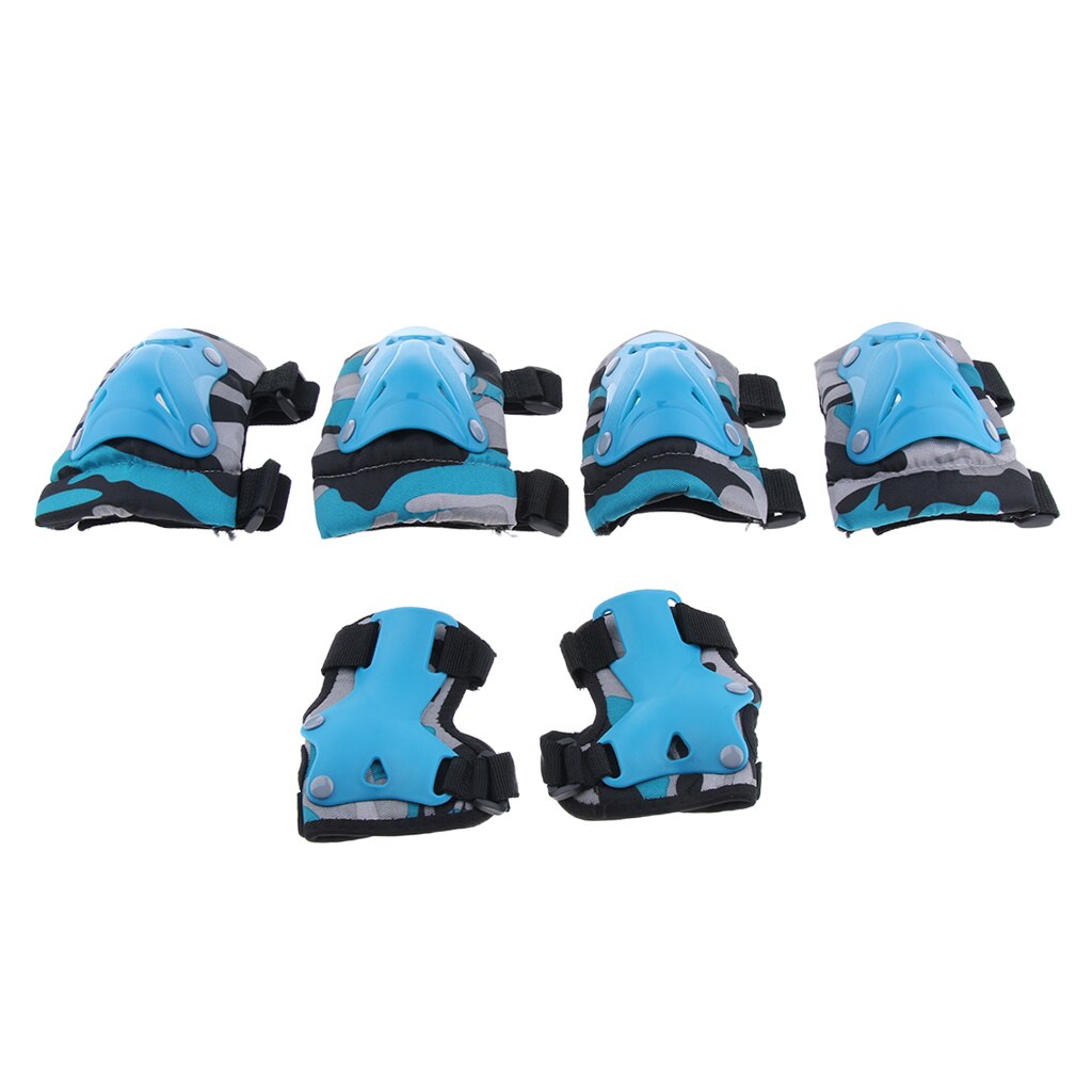 Kids Child Skating Scooter Protective Gear Knee Elbow Hand Pads Set: Blue L