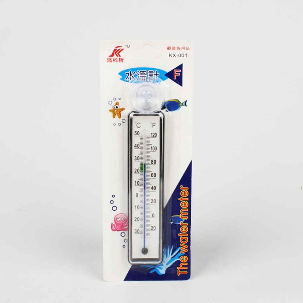 Aquarium Fish Tank Thermometer Glas Meter Water Temperatuurmeter Aquarium Glas Temperatuurmeter Meter Zuignap: A