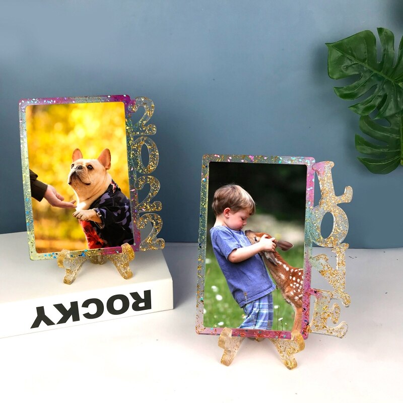 Handmade Love Photo Frame UV Epoxy Resin Mold Picture Frame Silicone Mould DIY Crafts Home Table Decoration Casting Tool