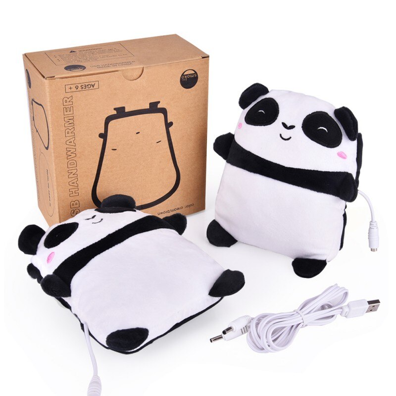 USB Heated Gloves Electric Heating Hand Warmers Fingerless Cute Panda Shape Hand Warmer Winter Warm Gloves