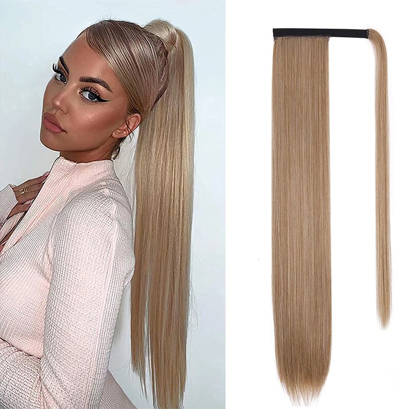 LISIHAIR Lange Lockiges/Gerade Clip in Haar Schwanz Natur Falsche Pferdeschwanz Haarteil Mit Haarnadeln Synthetische Pferdeschwanz Haar Verlängerung