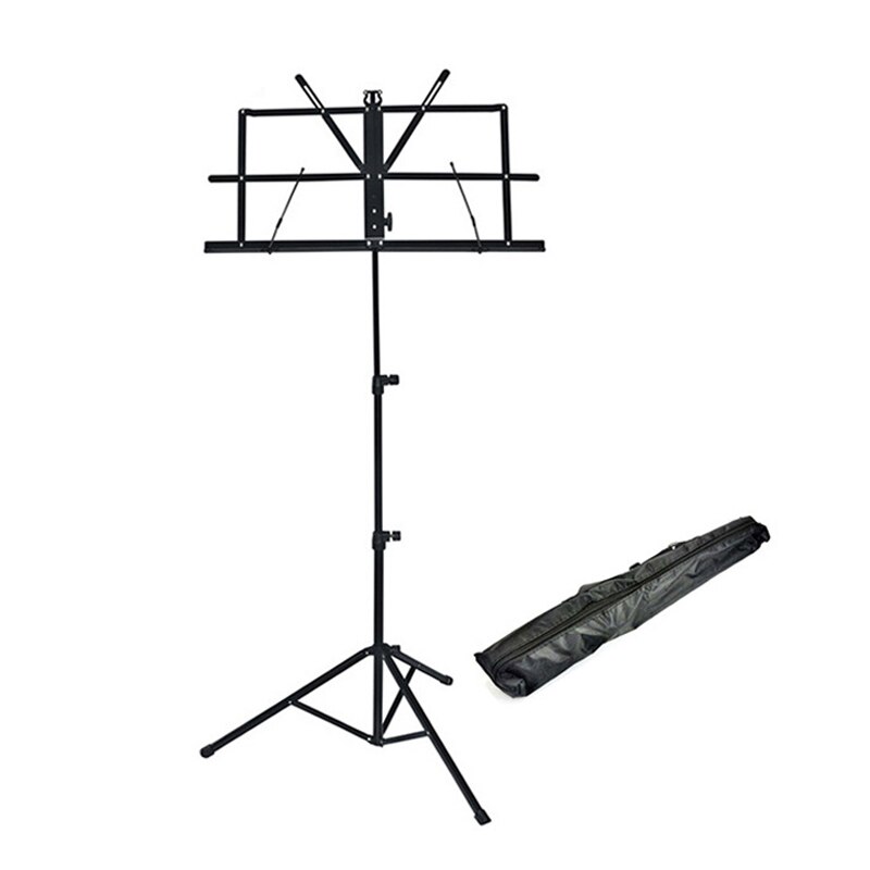 Music Stand Lightweight Easy to Set Collapsible Adjustable Orchestra Portable Sheet Music Stand with Carry Bag School XR