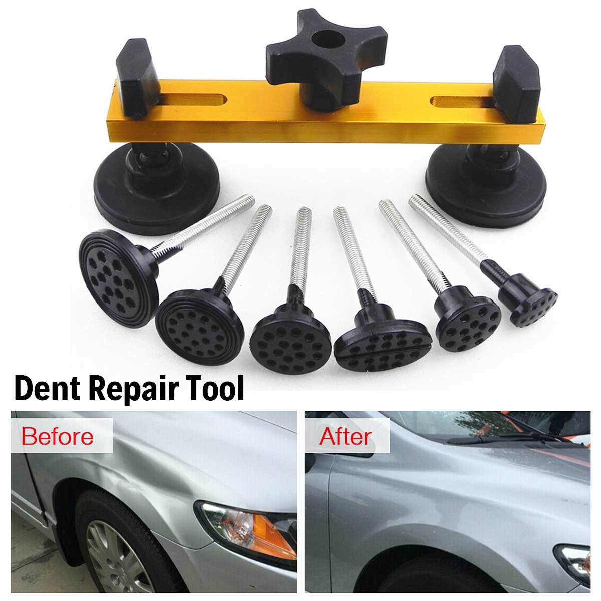 7Pcs Draagbare Concave Tand En T-Tand Puller Kit Kan Reparatie De Deuken Op Auto Voor Dagelijks Automobiel en Motorfiets Onderhoud