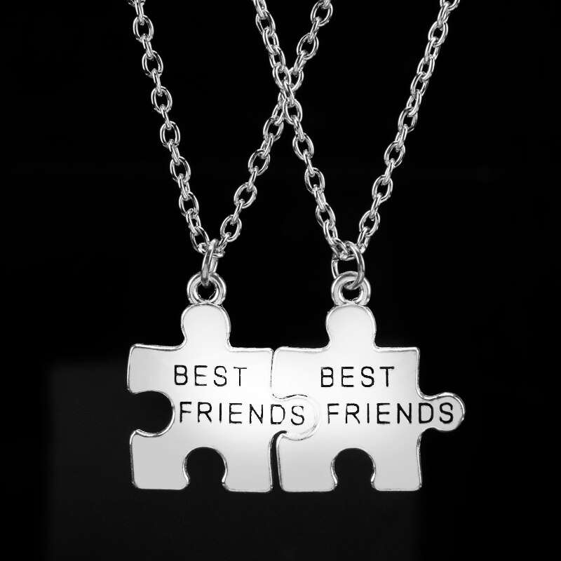 2 stk bedste venner puslespil halskæde kvinder mænd smykker vedhæng halskæder kæde choker collier venskab