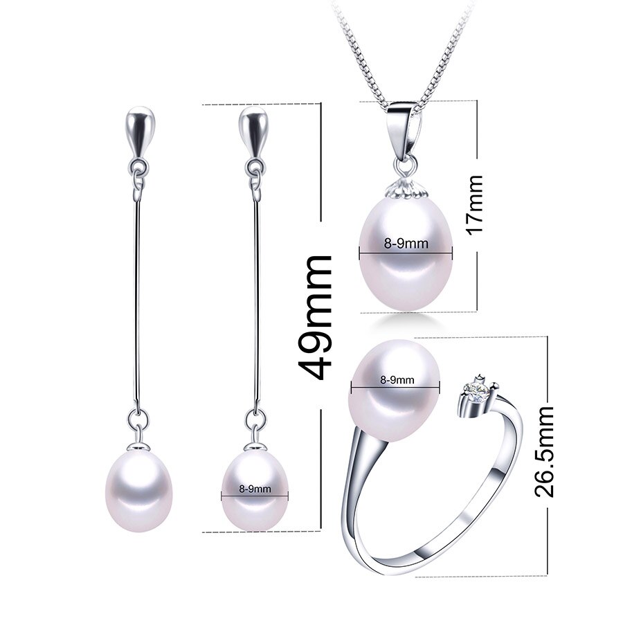 Zwarte Parel Sieraden Sets Mode 925 Sterling Zilveren Sieraden Voor Vrouwen Wedding/Party Sieraden Laagste Prijs