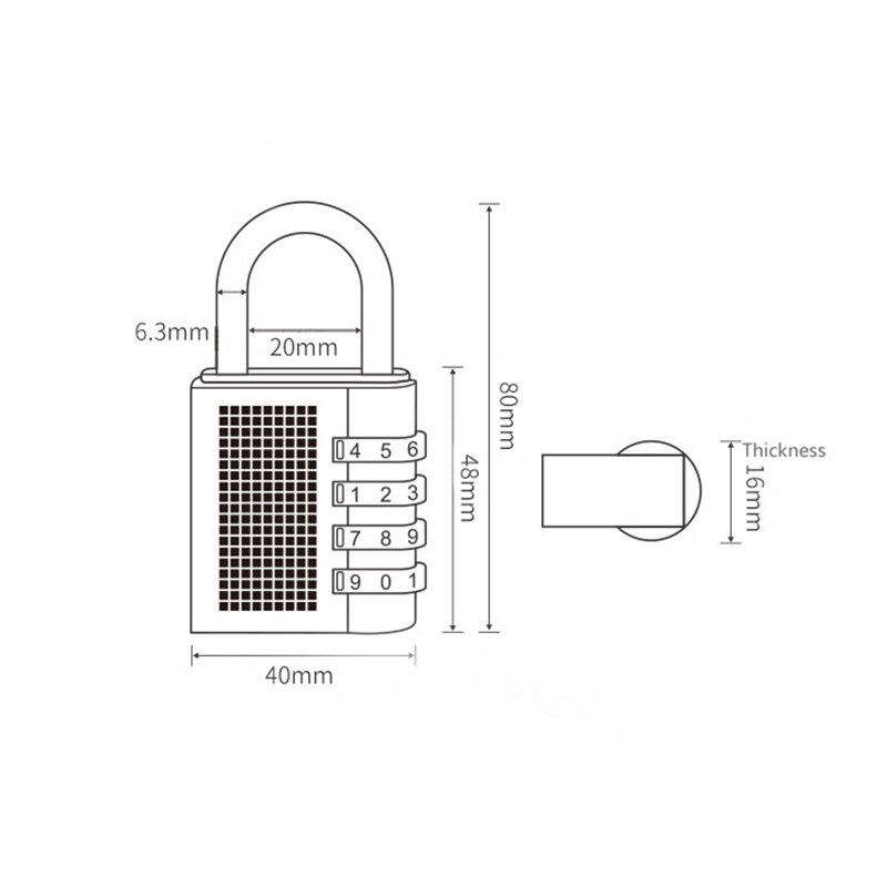 Combination Padlock for Gym School Employee Locker Toolbox Case Hasp and Storage Combination Lock Padlock 4 Digit Padlock