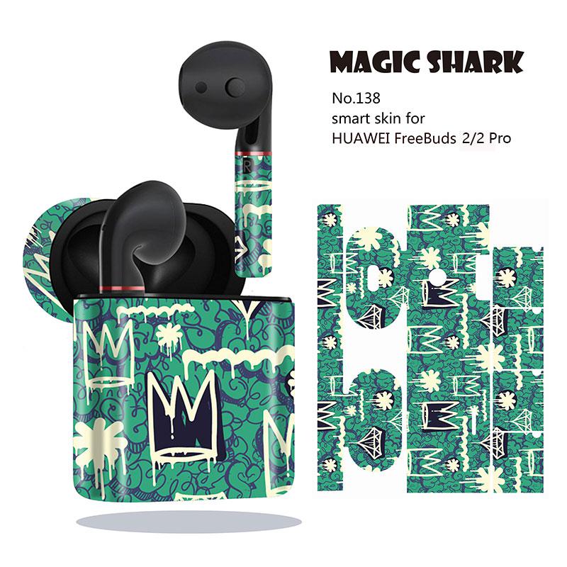 Magie Shark Graffiti Schädel Wasserdichte PVC Keine Verblassen Fall Abdeckung Aufkleber für Huawei Freebuds 2 2 Pro 136- 145: 138