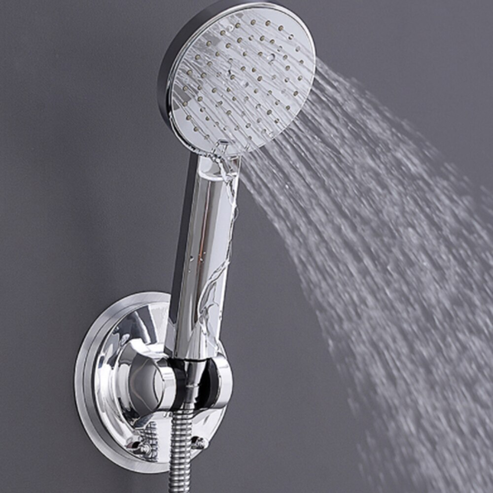 Wall Mounted Round Shower Mounting Brackets Shower Stand 90° Multi-tap Adjustment Seamless Hook Paste Bath Shower Holder