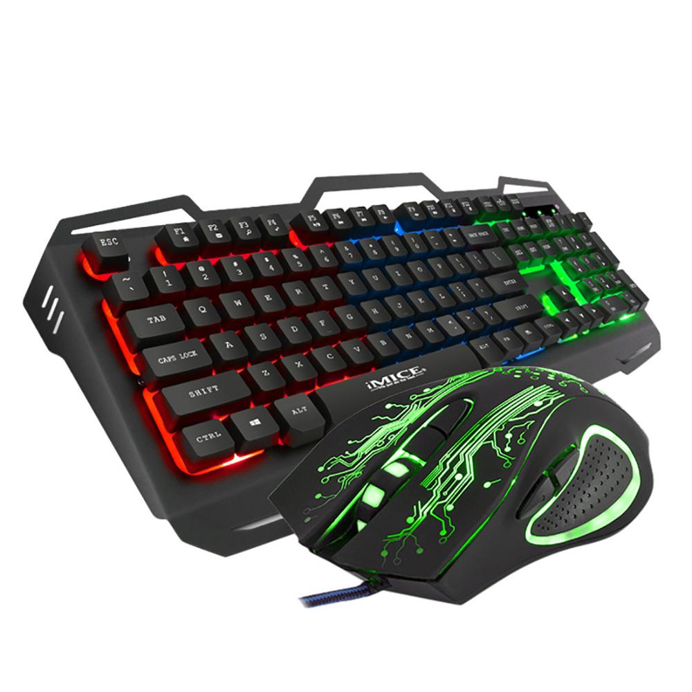 KM690 104 Keys Backlight Games Wireless Keyboard With + 2400DPI Mouse Mice Easy to operate USB plug and play Colorful backlight