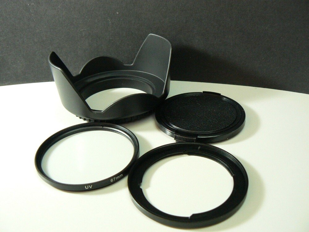 4 in 1 Adapter Ring+Lens Cap+Hood+UV Filter For 67mm Canon Powershot SX540 SX530 HS