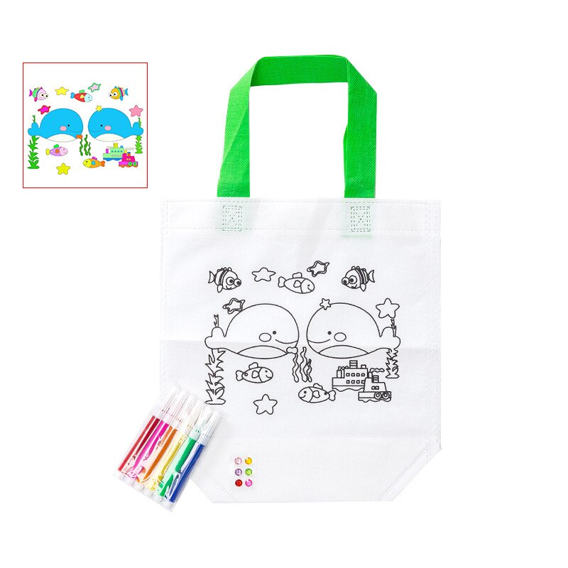 Bambino Giocattolo Fai da Te Dipinta Portatile Borsa di Tela di Scuola Materna Giocattolo Materiale Cornici E Articoli da Esposizione di Giocattoli per Bambini Giocattoli Della Ragazza Kids Crafts Kit Artigianale