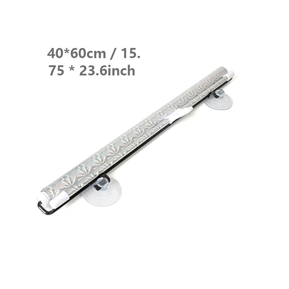 1Pc PVC Universal Car Front Windshield Retractable Sun Shade Heat Insulation Curtain Retractable Cover Sun-proof Block: Sliver 40x60cm