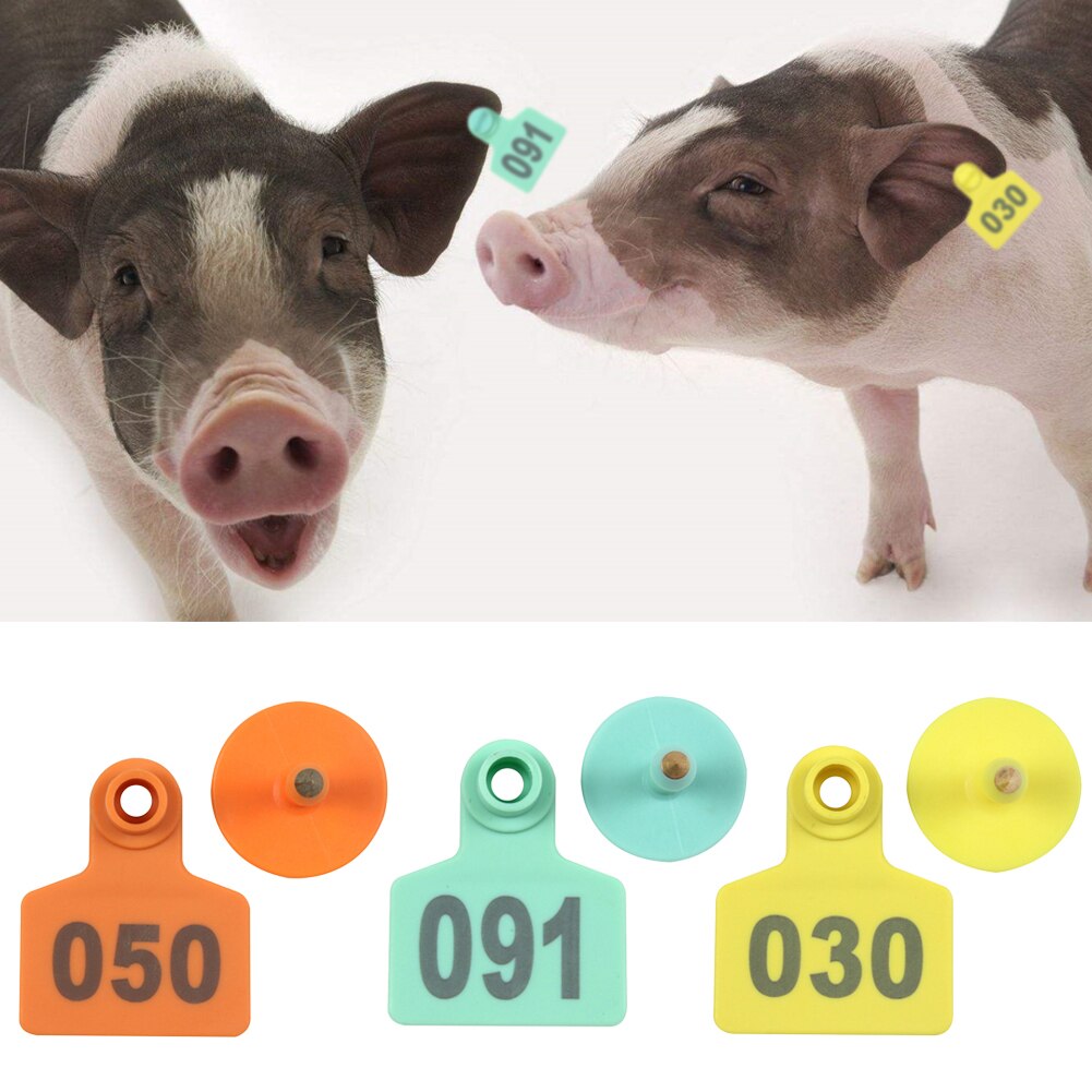 Pig Ear Tag Farm With Number 1 To 100 Identification Reusable No Fading Practical Removable Distinguishable ID Card Animal