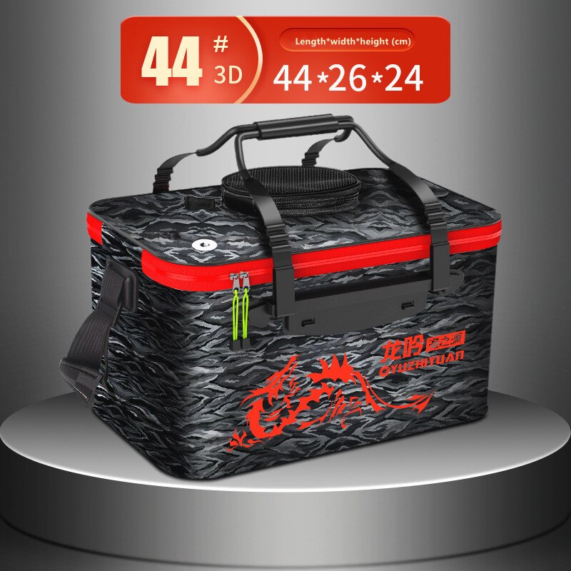 Cubo plegable eva para pesca al aire libre, cubo para peces vivos, tanque de agua de pesca grueso: 3D styles 45cm