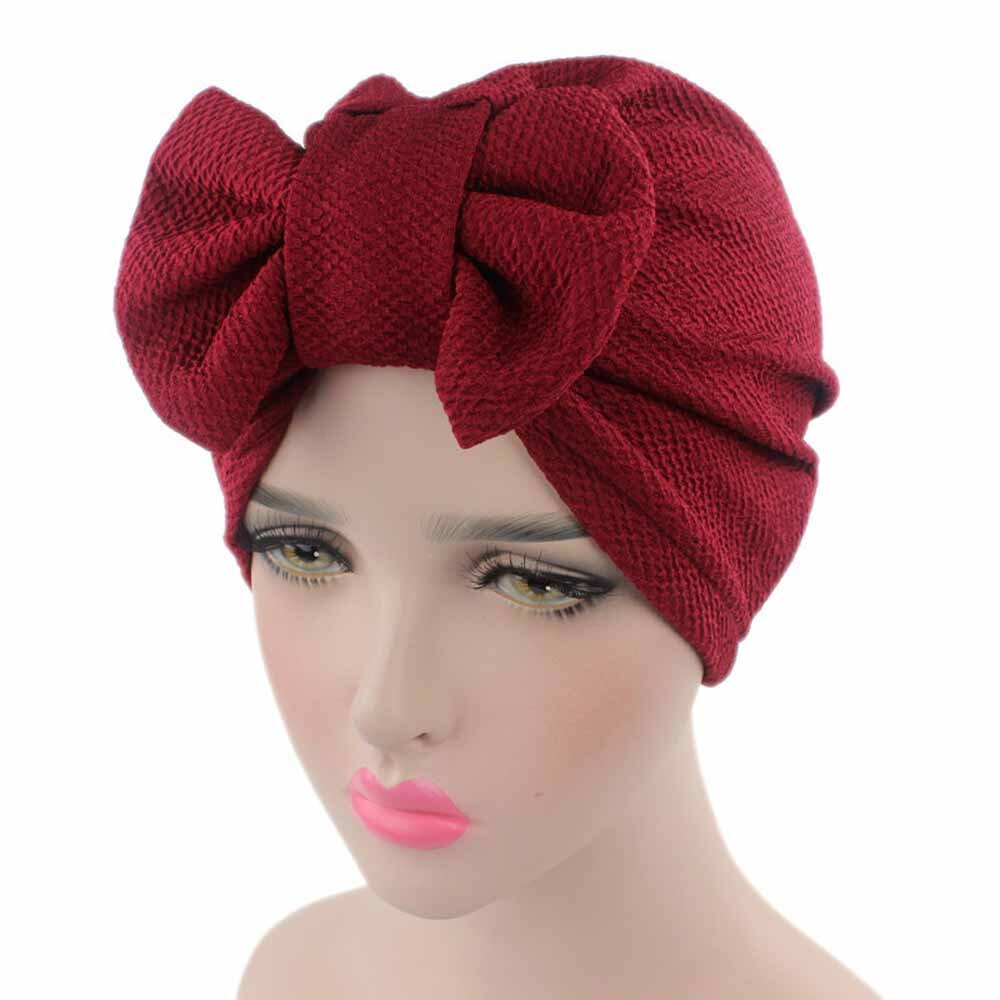 Femmes arc Cancer chimio chapeau bonnet foulard turban casquette: Red 