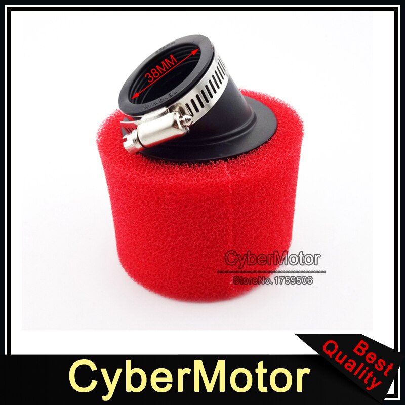 Stoneder Noir Rouge 45 Mm Filtre à Air Clearner Pour Chinois Pit Dirt Trail Moteur Vélo Moto Quad ATV Motocross Buggy Go Kart 125 Cc 140 Cc 150 Cc