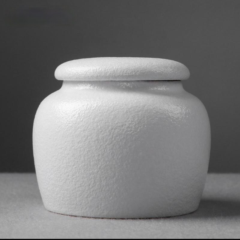 Urna de cerámica para cenizas funerarias, recipiente de almacenamiento con sello para urna de cremación humana de mascotas, recuerdo Pal, color blanco o negro: 2  8.5x7cm
