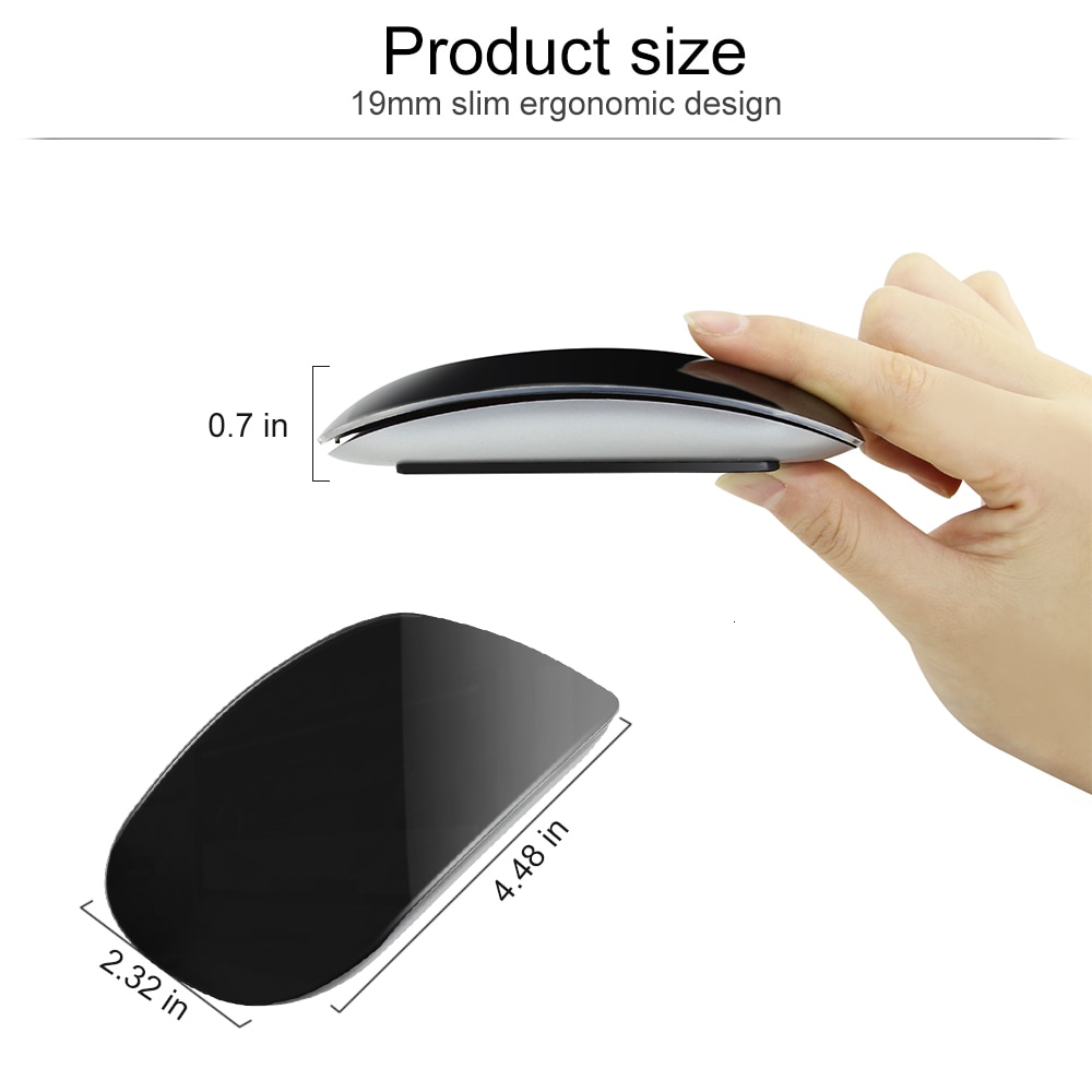 Wireless Bluetooth Magic Mouse Ergonomic Computer Optical USB Mause 1000 DPI Ultra Slim Small Portable Mice For Apple Macbook