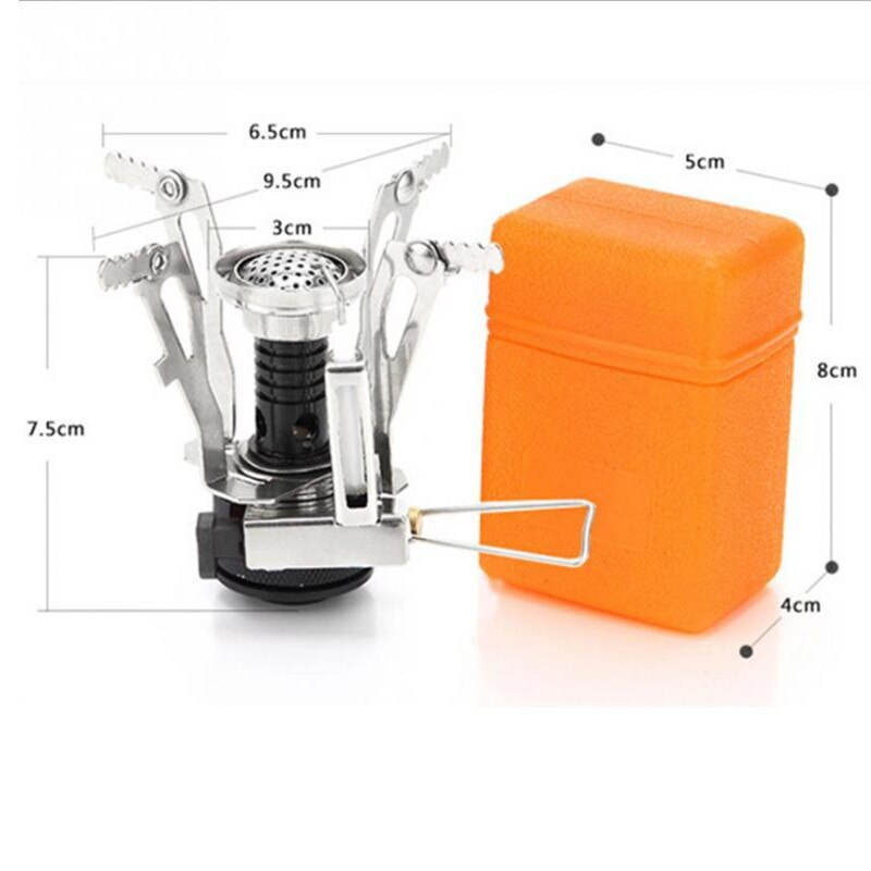 Portable Mini Gas Camping Stove Outdoor Burn-er Compact Foldable Furnace for Hiking Fishing Cooking Picnic BBQ Stove Accessories