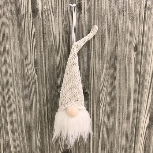 1Pc Christmas Santa Faceless Pop Gnome Hanger Xmas Kous Met Licht Opslag Tas Voor Thuis Vrolijk Kerstfeest Ornament: Beige