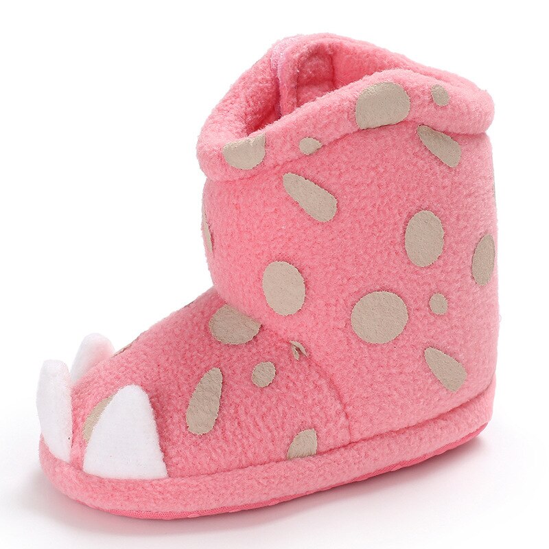 Nette Dot Tier Pfoten Krallen Baby Stiefel Weiche Korallen Fleece Warme Baby Mädchen Schuhe Infant Schuhe Anti-slip Kleinkind mädchen Schnee Booties: pink / 12