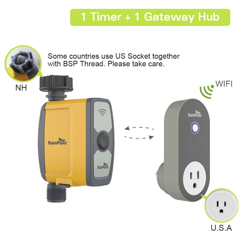 Wifi Verbinding Watering Timer Waterdicht Irrigatie Timer Water Timer Tuin Irrigatie Controller Smart Bevloeiing: USA NH or BSP