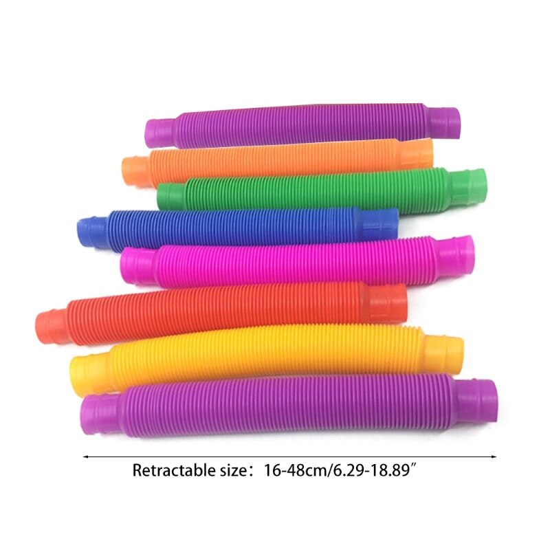 4~8 Colorful Plastic Pop Tube Coil Children'S Magical ToysCircle Funny Toys Early Development Educational Folding Toy: 8 pcs random color