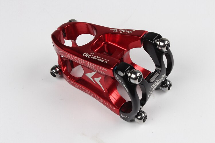 KRSEC MTB Mountainbike Stem CNC Radfahren Lenker Fahrrad Vorbauten Kreuz Land Rennrad Zubehör 31.8*28.6*50mm: Red Black