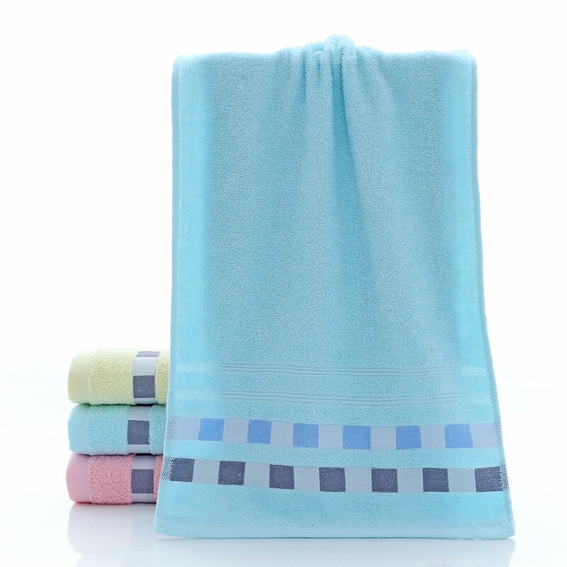 74 x 33cm bomuldshåndklæde hurtigtørrende geometriske mønstre bløde tørre håndklæder køkken rene absorberende håndklæder ensfarvet træningshåndklæde: Blå